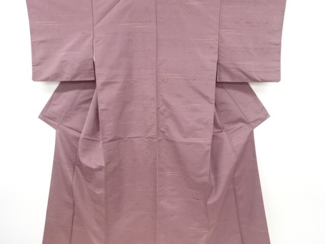 アンティーク　抽象霞模様織り出し手織り節紬着物